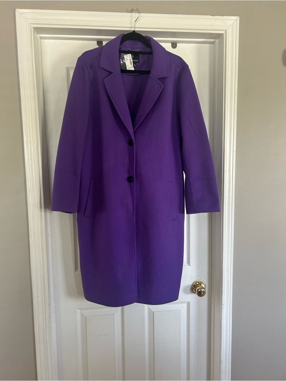 Reitmans Purple Single-Breasted Trench Coat